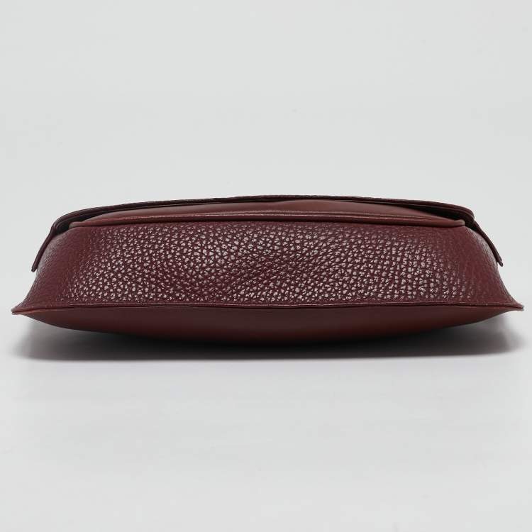 Pre Owned Cartier Burgundy Leather Must de Cartier Clutch