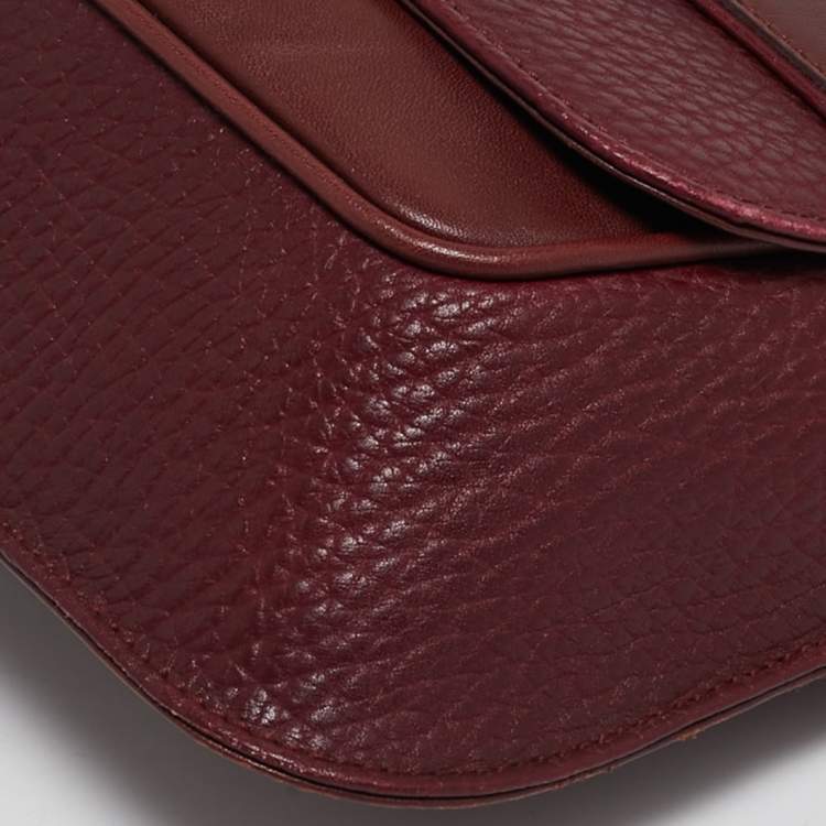 Pre Owned Cartier Burgundy Leather Must de Cartier Clutch
