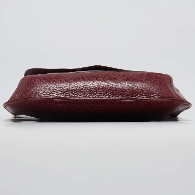 Pre Owned Cartier Burgundy Leather Must de Cartier Crossbody Bag