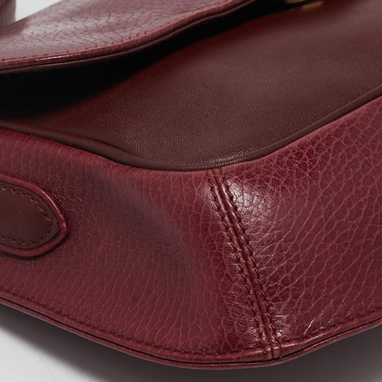 Pre Owned Cartier Burgundy Leather Must de Cartier Crossbody Bag