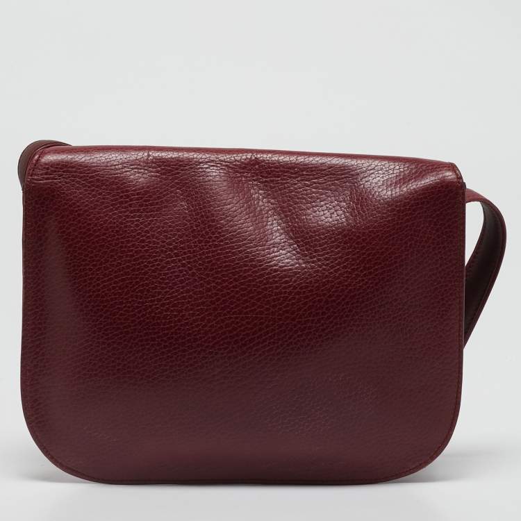 Pre Owned Cartier Burgundy Leather Must de Cartier Crossbody Bag