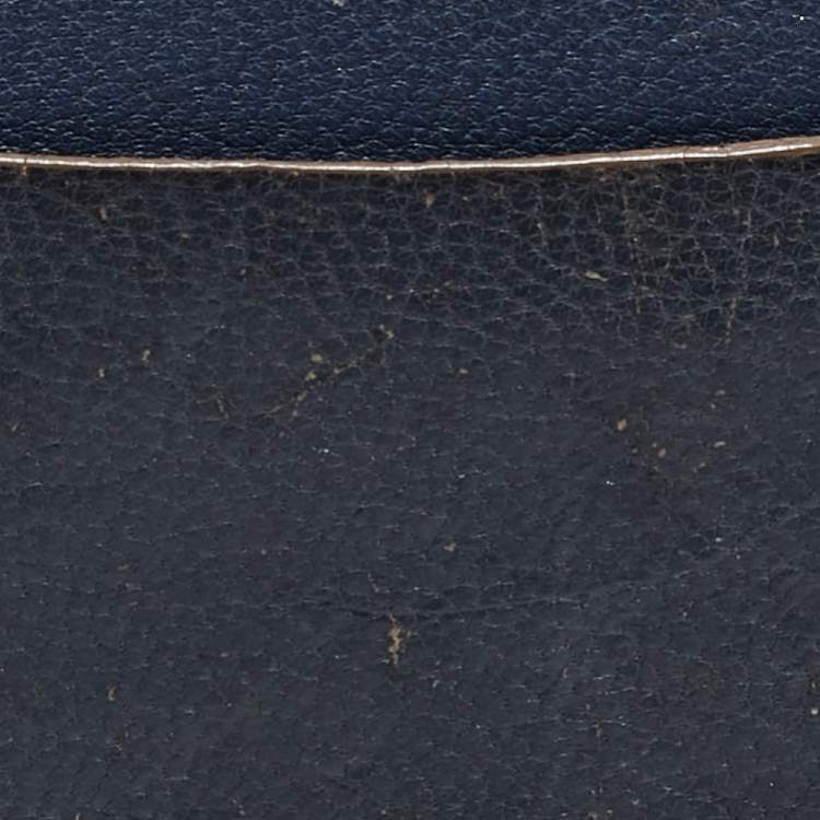 Pre Owned Cartier Navy Blue Leather Card Holder