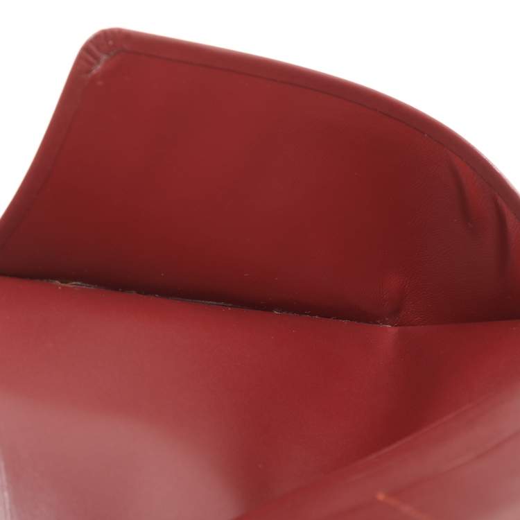 Pre Owned Cartier Burgundy Leather Must De Cartier Bi Fold Long Wallet