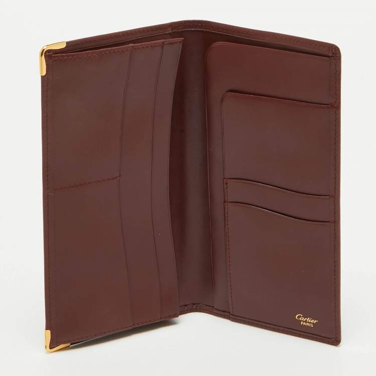 Pre Owned Cartier Burgundy Leather Le Must De Cartier Long Wallet