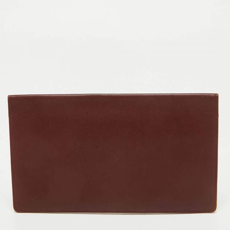 Pre Owned Cartier Burgundy Leather Must de Cartier International Wallet