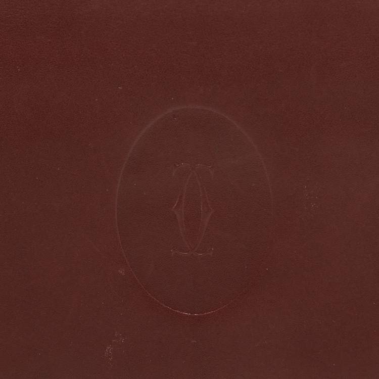 Pre Owned Cartier Burgundy Leather Must de Cartier International Wallet