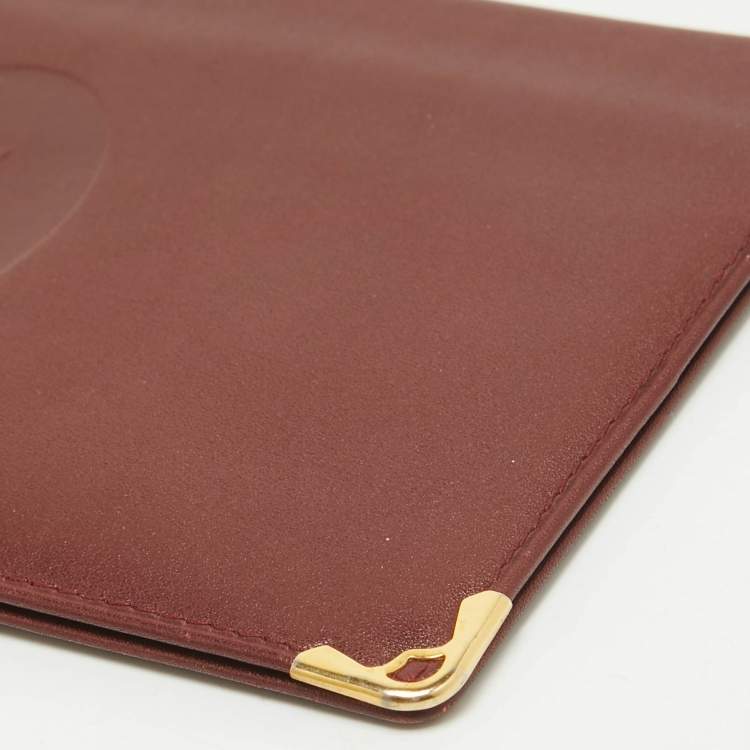 Pre Owned Cartier Burgundy Leather Must de Cartier International Wallet