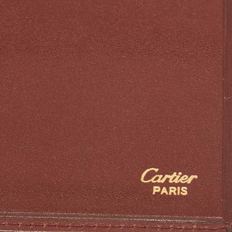 Pre Owned Cartier Burgundy Leather Must de Cartier International Wallet
