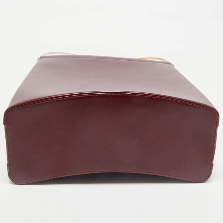 Pre Owned Cartier Burgundy Leather Trinity Bag