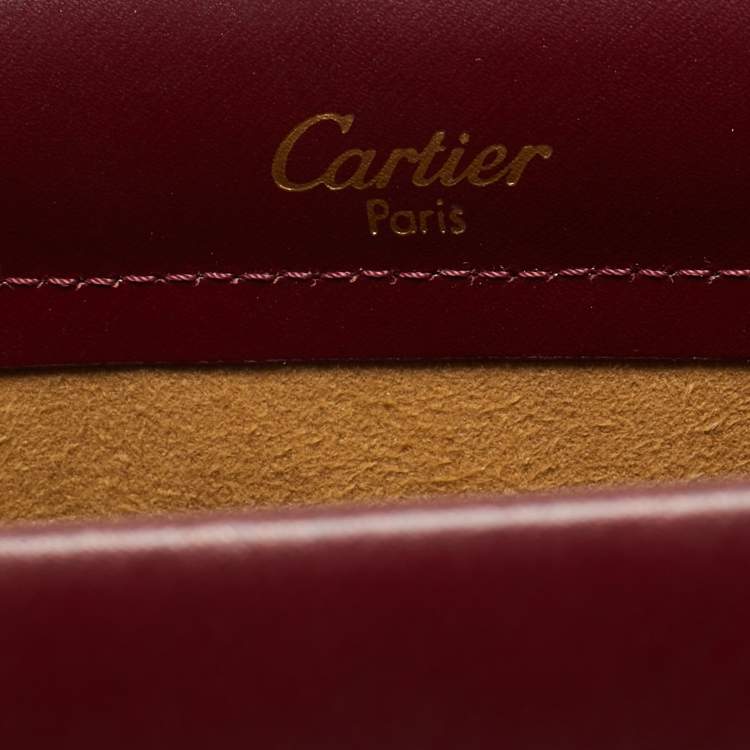 Pre Owned Cartier Burgundy Leather Trinity Bag