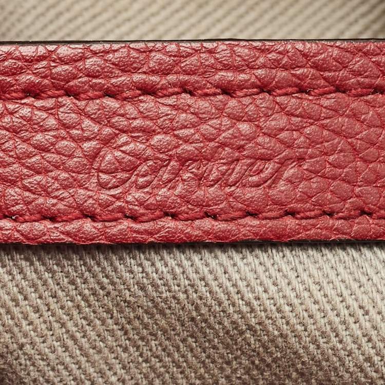 Pre Owned Cartier Dark Red Leather Mini C de Cartier Satchel