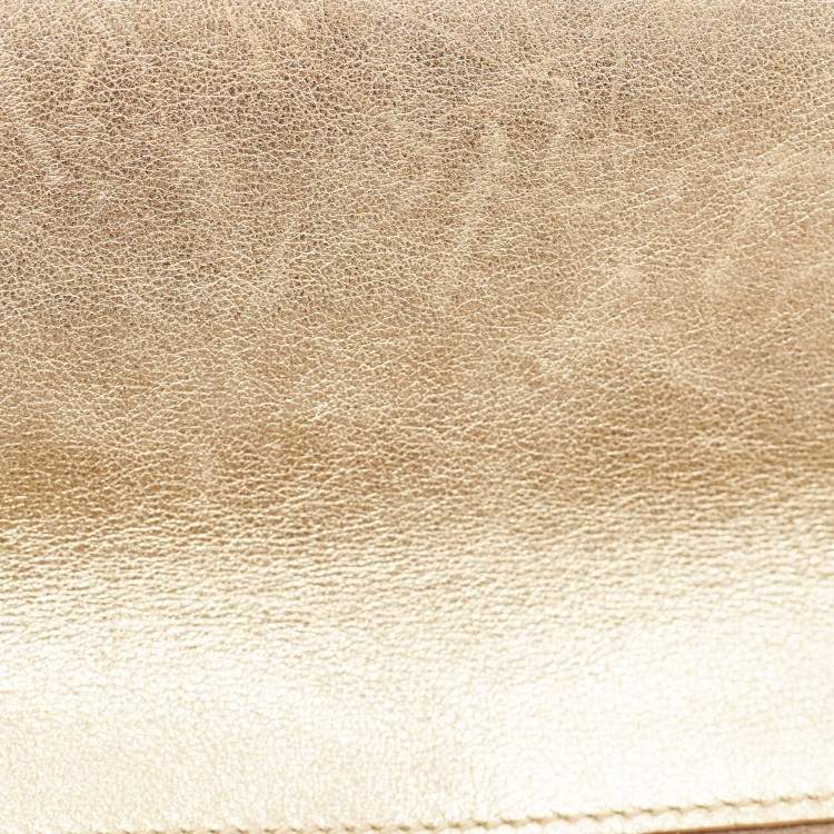 Pre Owned Cartier Gold Fabric and Leather Happy Birthday Cabochon Flap Bag