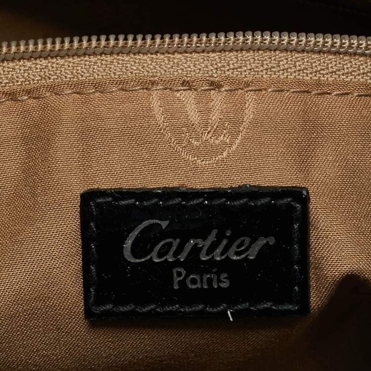 Pre Owned Cartier Black Patent Leather Small Marcello De Cartier Bag