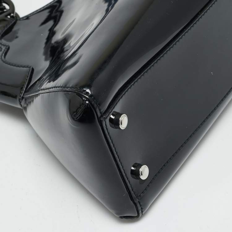 Pre Owned Cartier Black Patent Leather Small Marcello De Cartier Bag