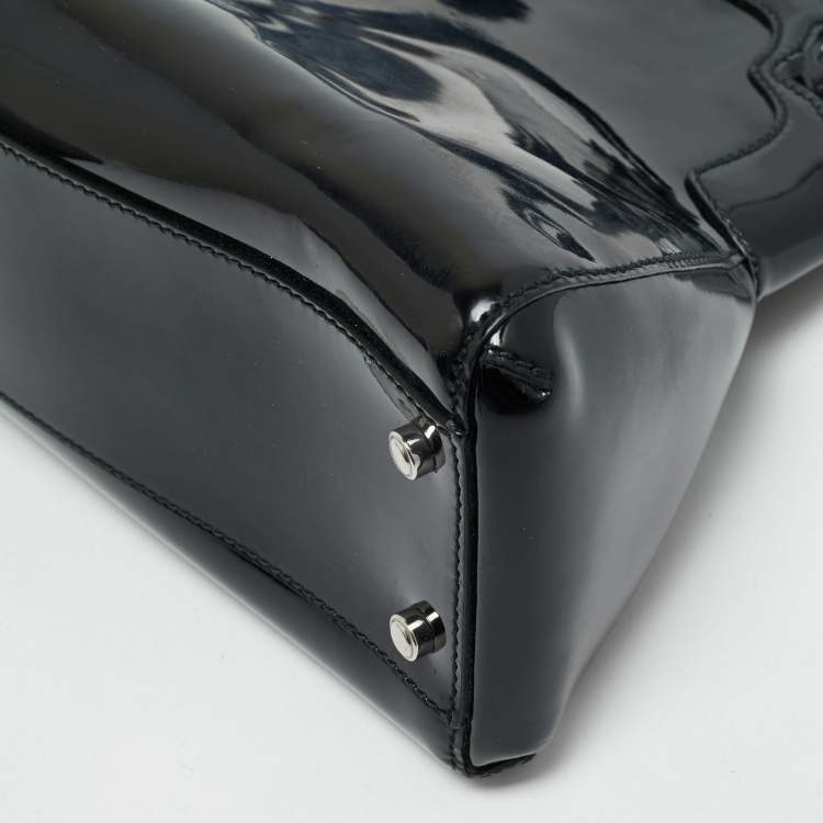 Pre Owned Cartier Black Patent Leather Small Marcello De Cartier Bag