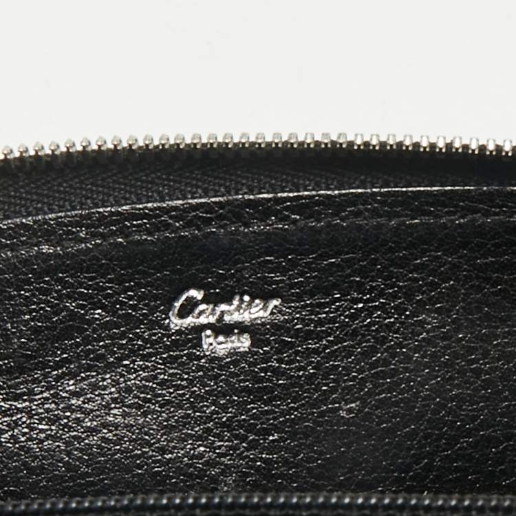 Pre Owned Cartier Black Leather Marcello de Cartier Continental Wallet