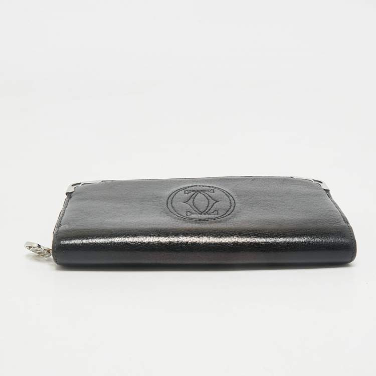 Pre Owned Cartier Black Leather Marcello de Cartier Continental Wallet