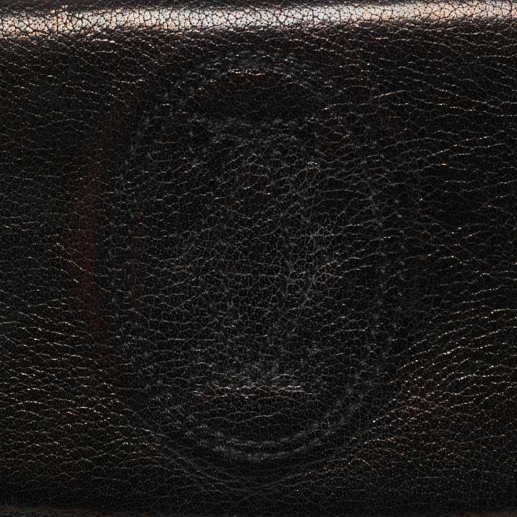 Pre Owned Cartier Black Leather Marcello de Cartier Flap Wallet