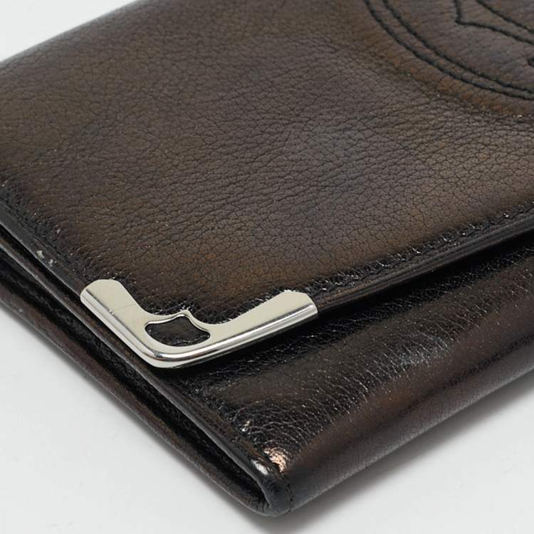 Pre Owned Cartier Black Leather Marcello de Cartier Flap Wallet