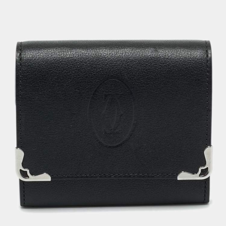 Pre Owned Cartier Black Leather Must de Cartier Small Multiple Wallet