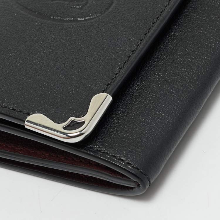Pre Owned Cartier Black Leather Must de Cartier Small Multiple Wallet
