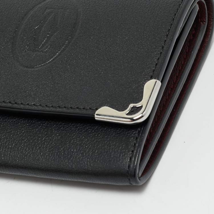 Pre Owned Cartier Black Leather Must de Cartier Small Multiple Wallet