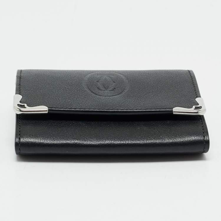 Pre Owned Cartier Black Leather Must de Cartier Small Multiple Wallet