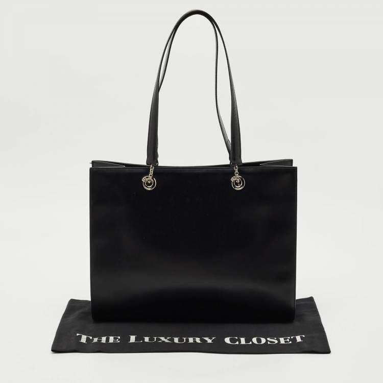 Pre Owned Cartier Black Leather Panthere Tote