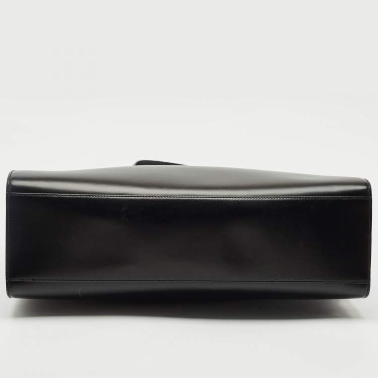 Pre Owned Cartier Black Leather Panthere Tote