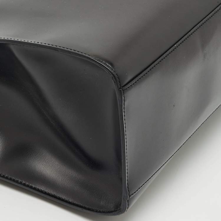 Pre Owned Cartier Black Leather Panthere Tote