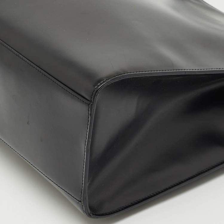 Pre Owned Cartier Black Leather Panthere Tote