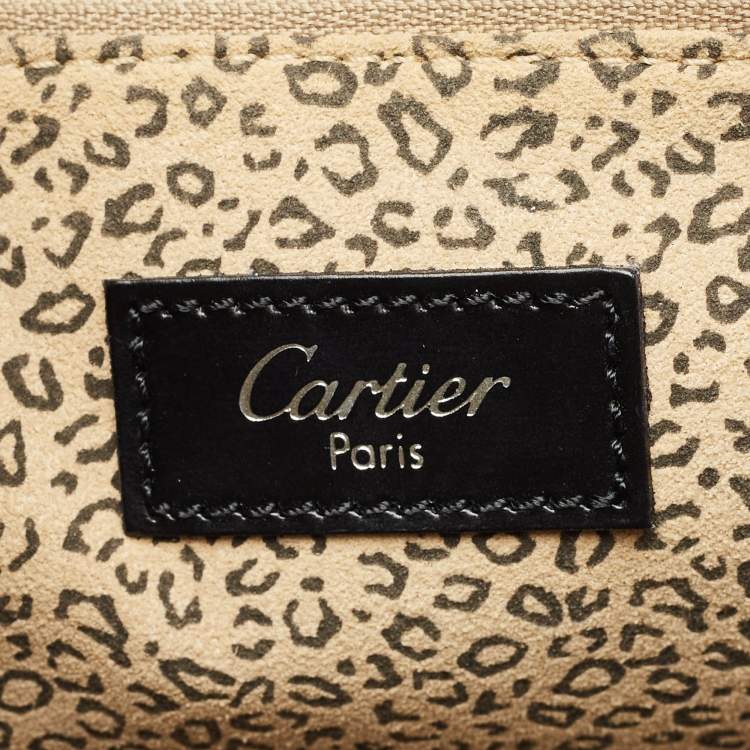 Pre Owned Cartier Black Leather Panthere Tote