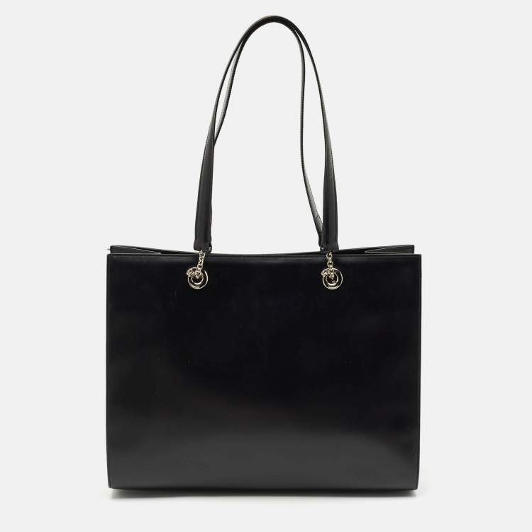 Pre Owned Cartier Black Leather Panthere Tote