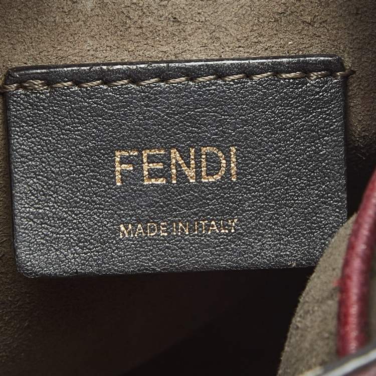Pre Owned Fendi Red Leather Mini Mon Tresor Drawstring Bucket Bag