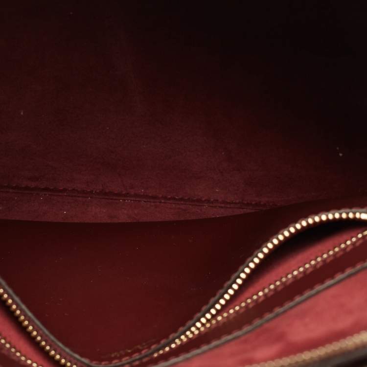 Pre Owned Cartier Burgundy Leather and Suede Must C Satchel