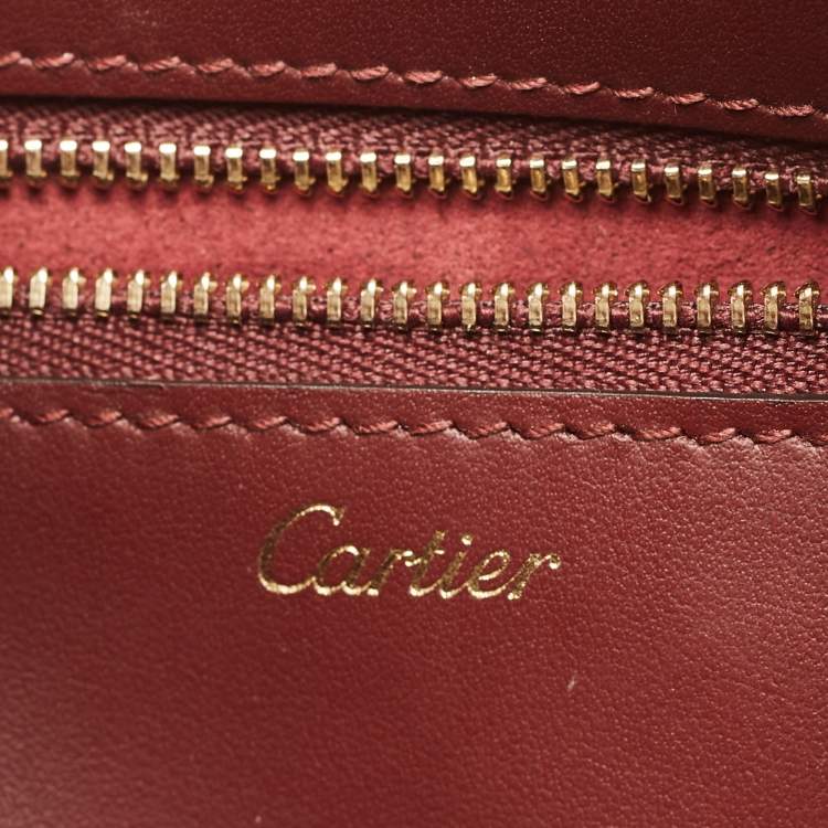 Pre Owned Cartier Burgundy Leather and Suede Must C Satchel