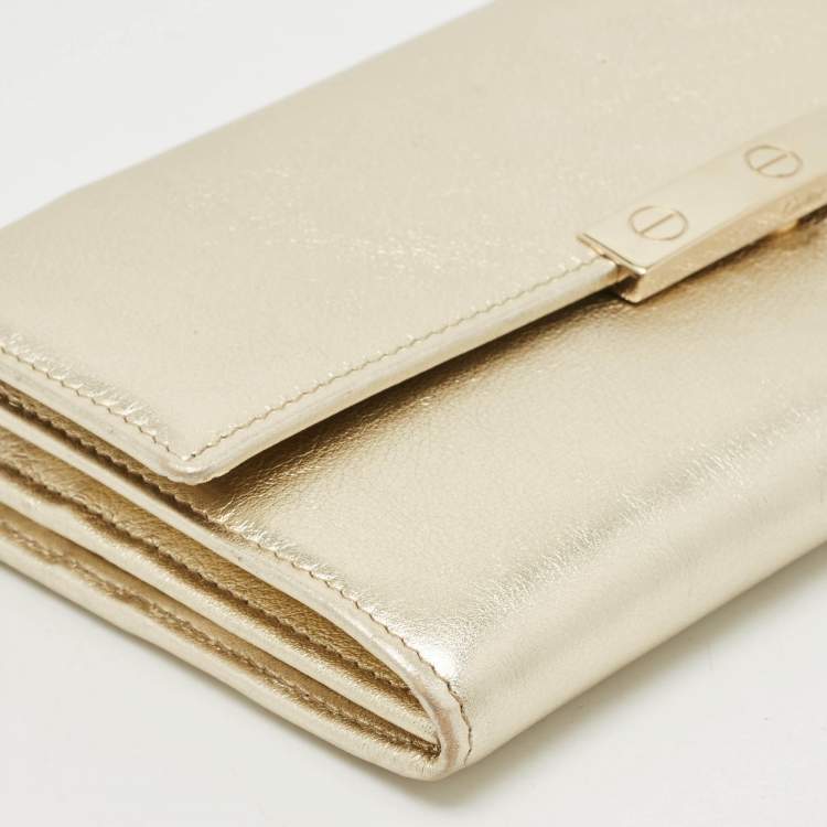 Pre Owned Cartier Pale Gold Leather Love Continental Wallet