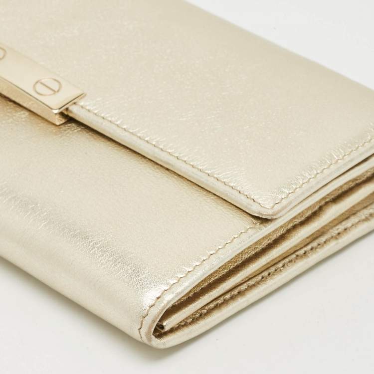 Pre Owned Cartier Pale Gold Leather Love Continental Wallet
