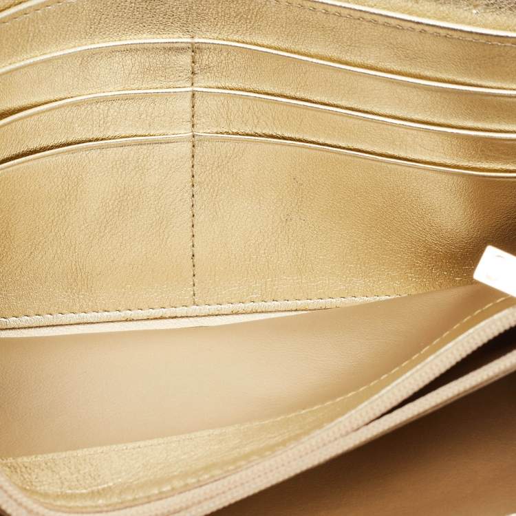 Pre Owned Cartier Pale Gold Leather Love Continental Wallet