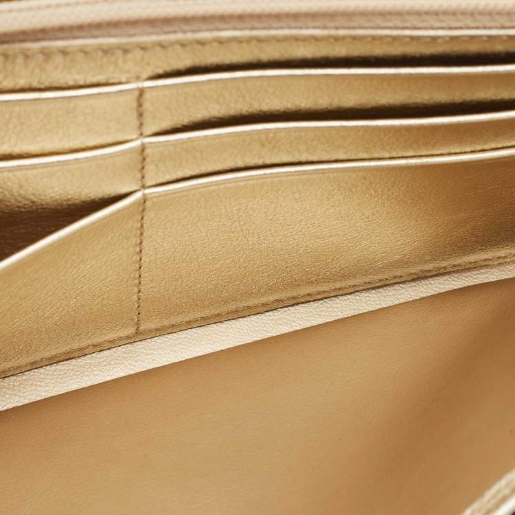 Pre Owned Cartier Pale Gold Leather Love Continental Wallet