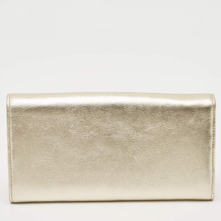 Pre Owned Cartier Pale Gold Leather Love Continental Wallet