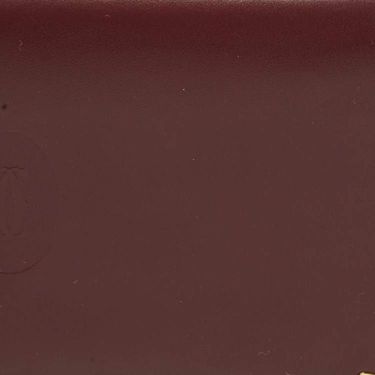 Pre Owned Cartier Burgundy Leather Le Must De Cartier Long Wallet