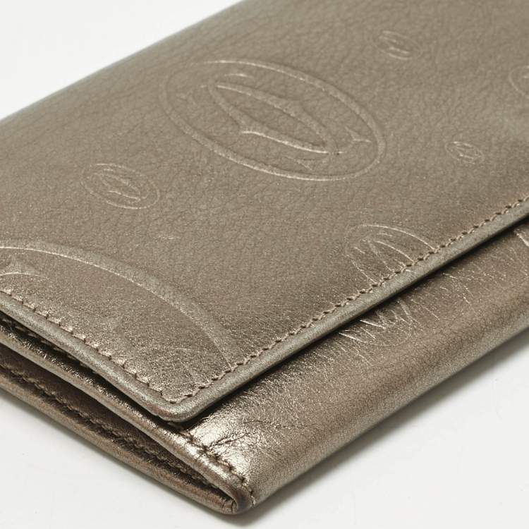 Pre Owned Cartier Gold Leather Happy Birthday Flap Continental Wallet