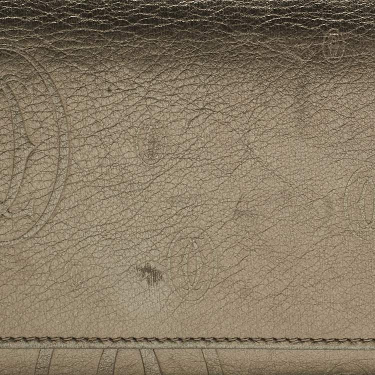 Pre Owned Cartier Gold Leather Happy Birthday Flap Continental Wallet