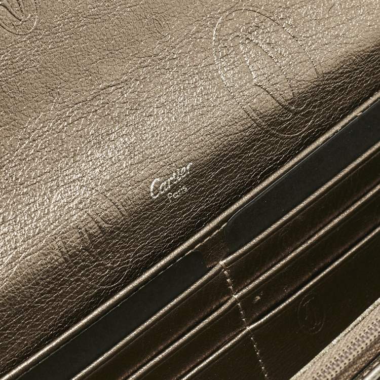Pre Owned Cartier Gold Leather Happy Birthday Flap Continental Wallet