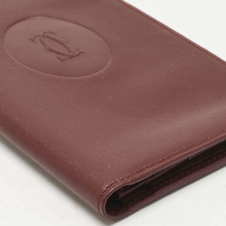 Pre Owned Cartier Burgundy Leather Le Must De Cartier Long Wallet