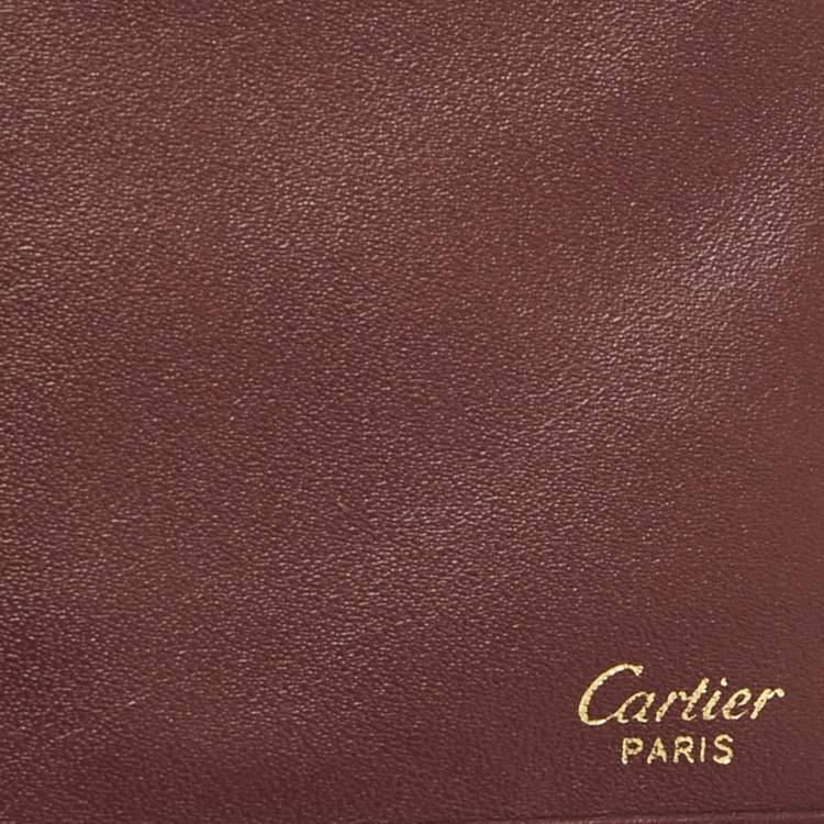 Pre Owned Cartier Burgundy Leather Le Must De Cartier Long Wallet