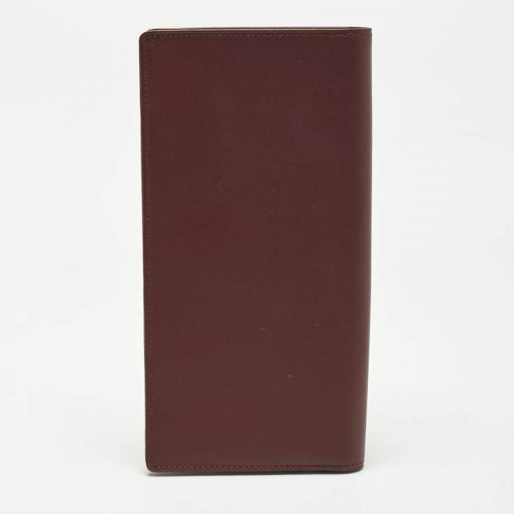 Pre Owned Cartier Burgundy Leather Le Must De Cartier Long Wallet