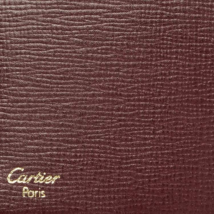 Pre Owned Cartier Burgundy Leather Le Must De Cartier Long Wallet