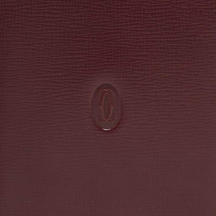 Pre Owned Cartier Burgundy Leather Le Must De Cartier Long Wallet